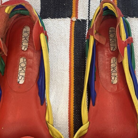 Vintage Hokus Pokus Leather Slip On Sandals. Rare. Size 8 M. Made In Brazil. - Picture 8 of 8